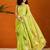 green floral poly chiffon saree