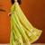 green floral poly chiffon saree