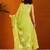 green floral poly chiffon saree