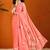 Pink floral poly chiffon saree