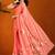 Pink floral poly chiffon saree