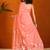 Pink floral poly chiffon saree
