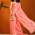 Pink floral poly chiffon saree