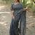 Grey ethnic motifs embroidered tussar saree