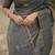 Grey ethnic motifs embroidered tussar saree