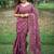 pink ethnic motifs embroidered tussar saree