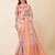Pink floral printed zari saree