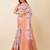 Pink floral printed zari saree