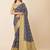 Purple geometric printed zari saree