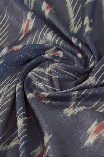 Purple geometric printed zari saree