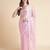 pink embellished beads and stones pure chiffon saree