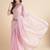 pink embellished beads and stones pure chiffon saree