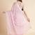 pink embellished beads and stones pure chiffon saree