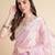 pink embellished beads and stones pure chiffon saree