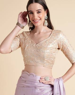 Purple purple embellished pure chiffon saree 5