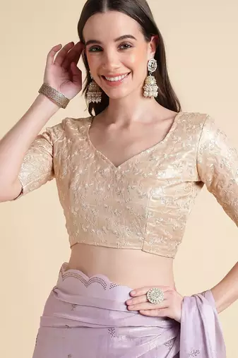 Purple purple embellished pure chiffon saree