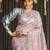 rose rose gold & gold-toned beads and stones silk blend saree