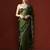 Olive floral embroidered sequinned saree