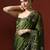 Olive floral embroidered sequinned saree