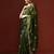 Olive floral embroidered sequinned saree