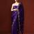 Purple ethnic motifs embroidered sequinned saree