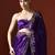 Purple ethnic motifs embroidered sequinned saree