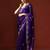 Purple ethnic motifs embroidered sequinned saree