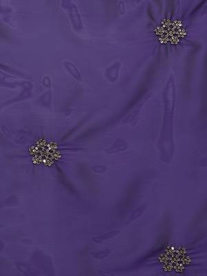 Purple ethnic motifs embroidered sequinned saree 4