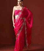 pink embellished sequinned saree