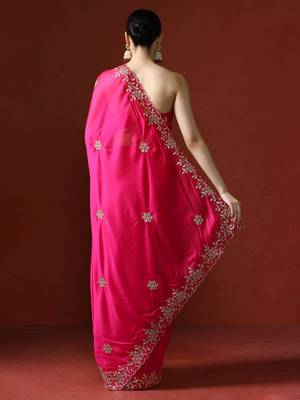 pink embellished sequinned saree 4
