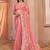 peach embellished embroidered net saree with unstitched blouse piece