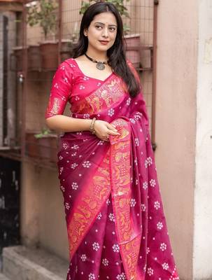 pink bandhani zari bandhani saree 2