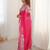 Pink tie and dye mirror work silk blend designer saree