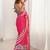 Pink tie and dye mirror work silk blend designer saree