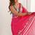 Pink tie and dye mirror work silk blend designer saree