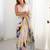 cream kutchi embroidery silk blend saree