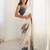 Cream tie and dye mirror work silk blend designer saree