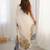 Cream tie and dye mirror work silk blend designer saree
