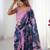 White floral kutchi embroidery silk blend saree