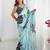 Magenta tie and dye mirror work silk blend designer saree