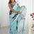 Magenta tie and dye mirror work silk blend designer saree