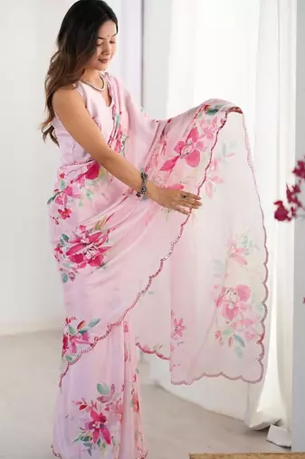 navy_blue floral kutchi embroidery silk blend saree