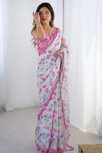 sea_green floral kutchi embroidery silk blend saree
