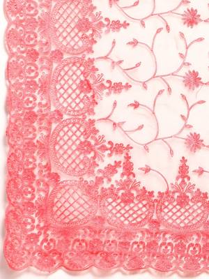 red floral embroidered organza saree 5