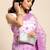 lavender floral embroidered organza saree