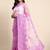 lavender floral embroidered organza saree