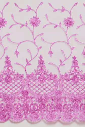 lavender floral embroidered organza saree