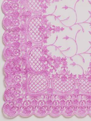lavender floral embroidered organza saree 5