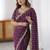purple leheriya embroidered satin designer saree