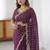 purple leheriya embroidered satin designer saree